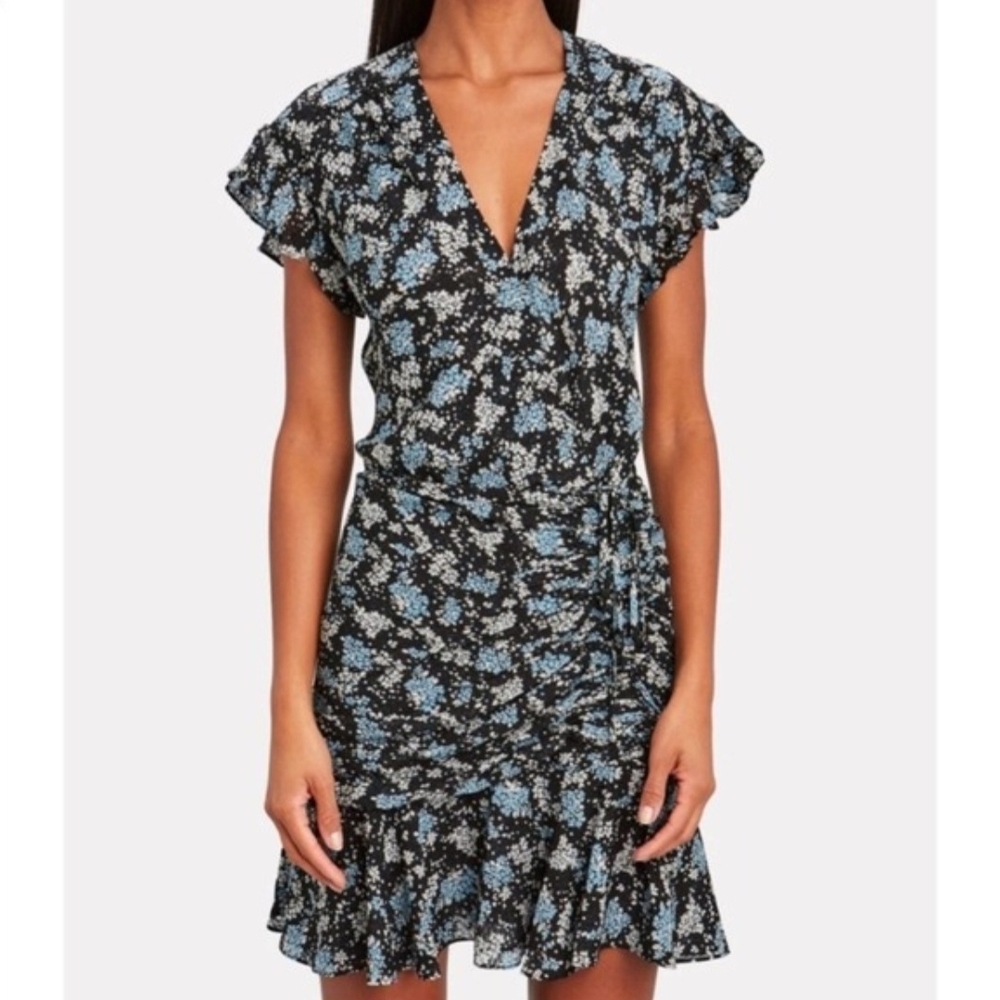 Veronica Beard Marla Ruched 100% Silk Floral Dress, Size 2, Womens.